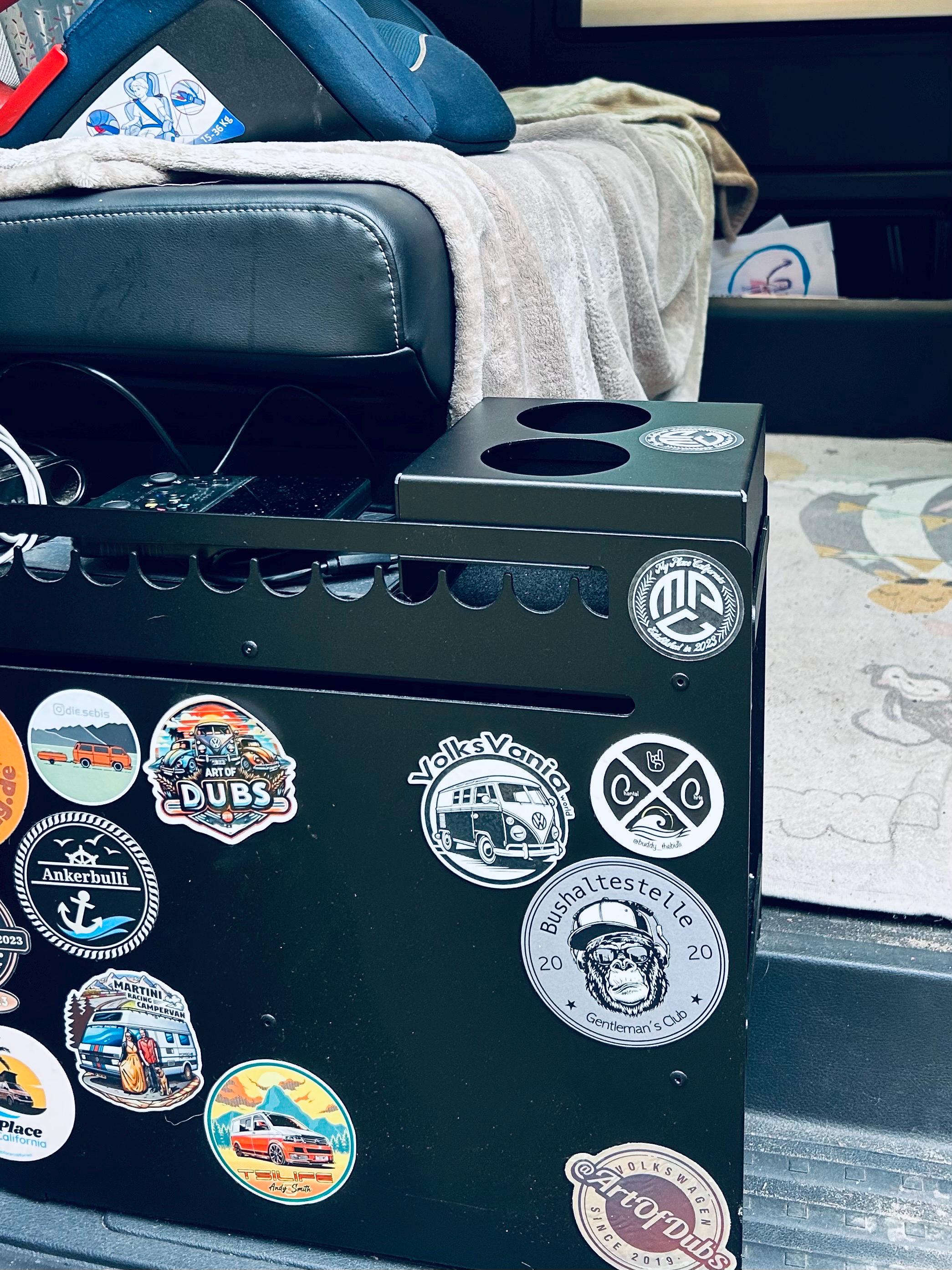 Aluminum Cup Holder for Our Shoe Box Volskwagen California