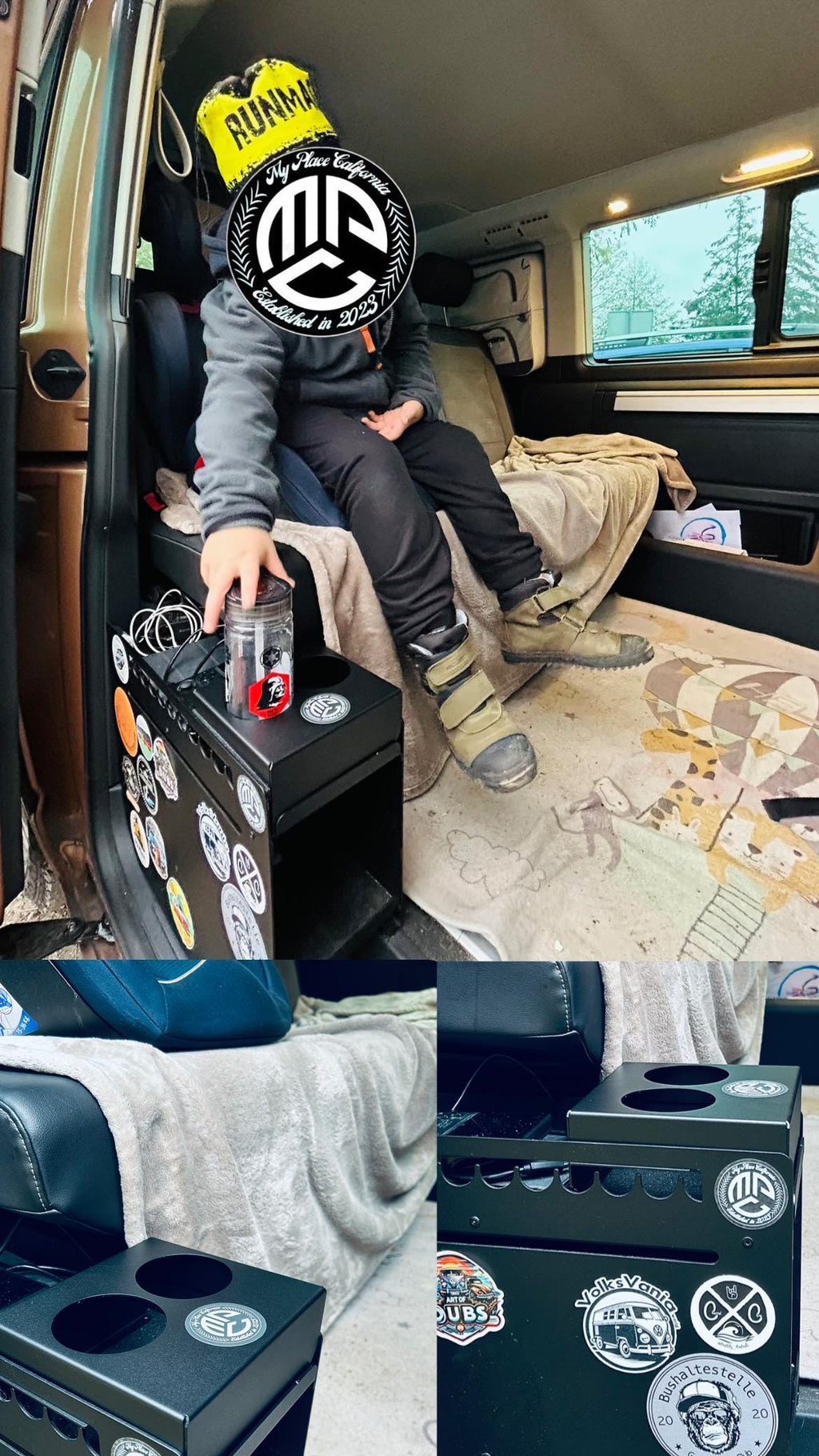 VW California configuration: shoe box, table, footrest, Multivan T5 T6 T6.1